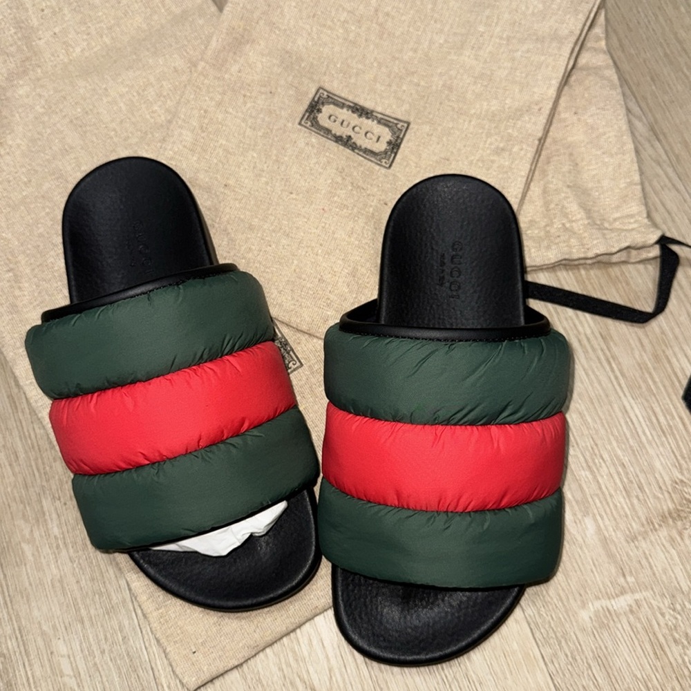Gucci - Web padded nylon slides size 37 - Picture 13 of 15